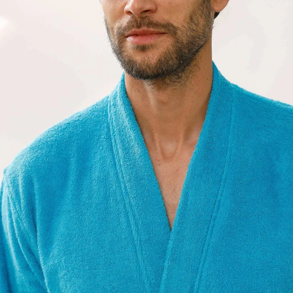 Peignoir mixte adulte col kimono - éponge bouclette 380 g/m²