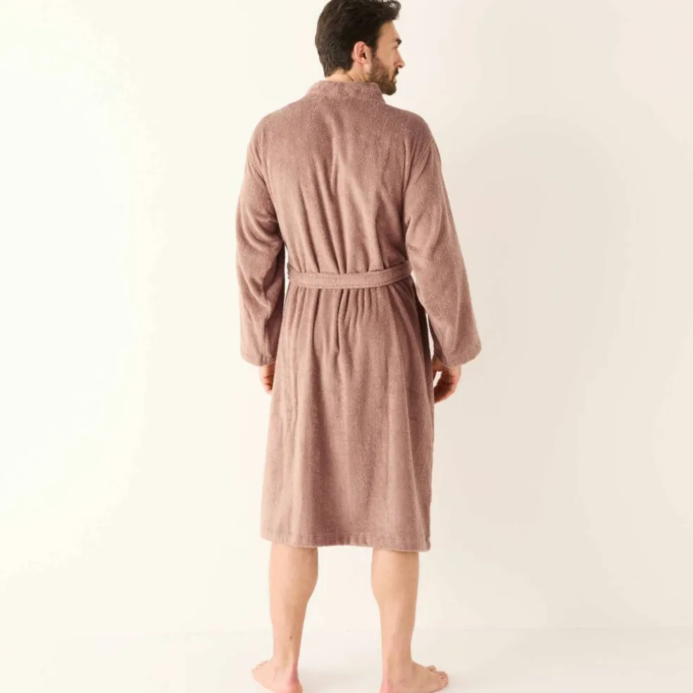 Peignoir mixte adulte col kimono - éponge bouclette 380 g/m²