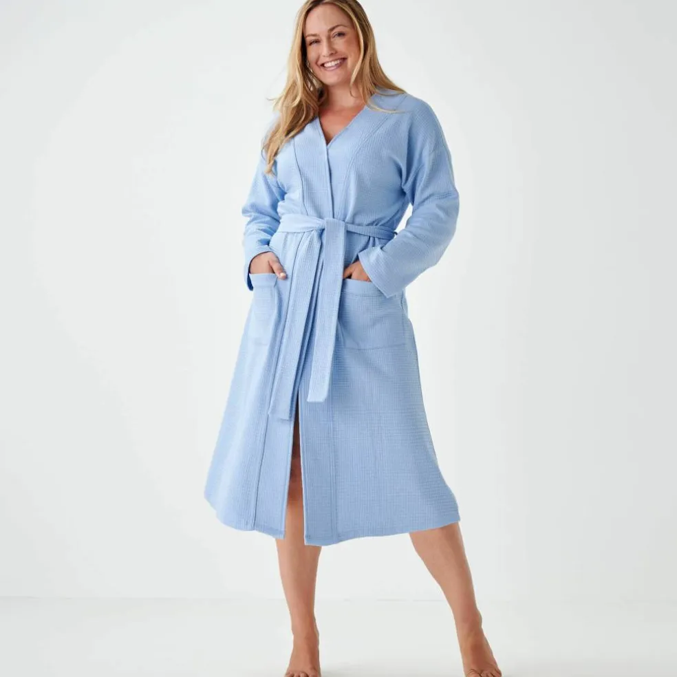 Peignoir nid d'abeille manches longues