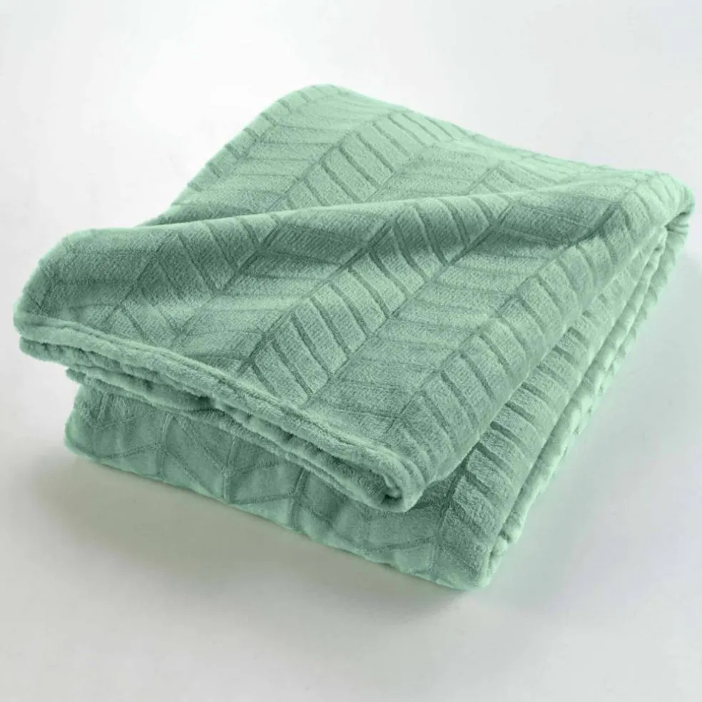 Plaid polaire reliéfé toucher peluche