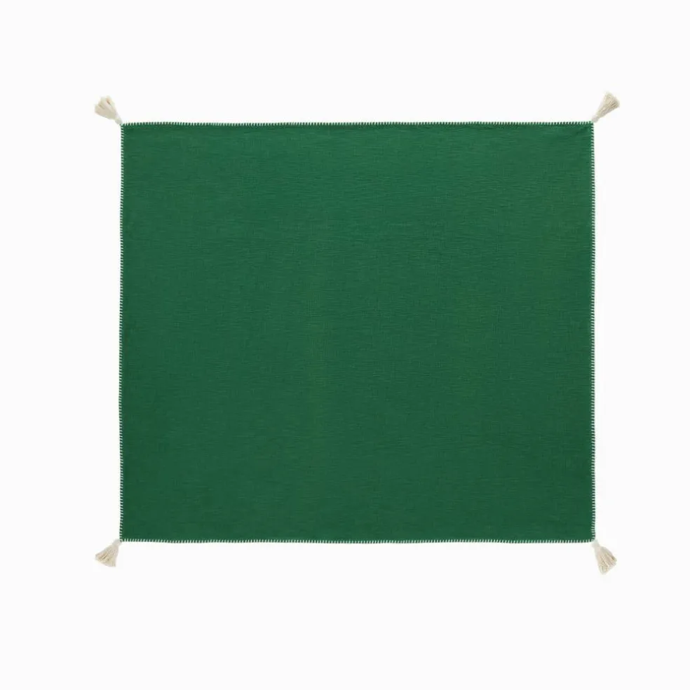 Plaid uni coton texturé