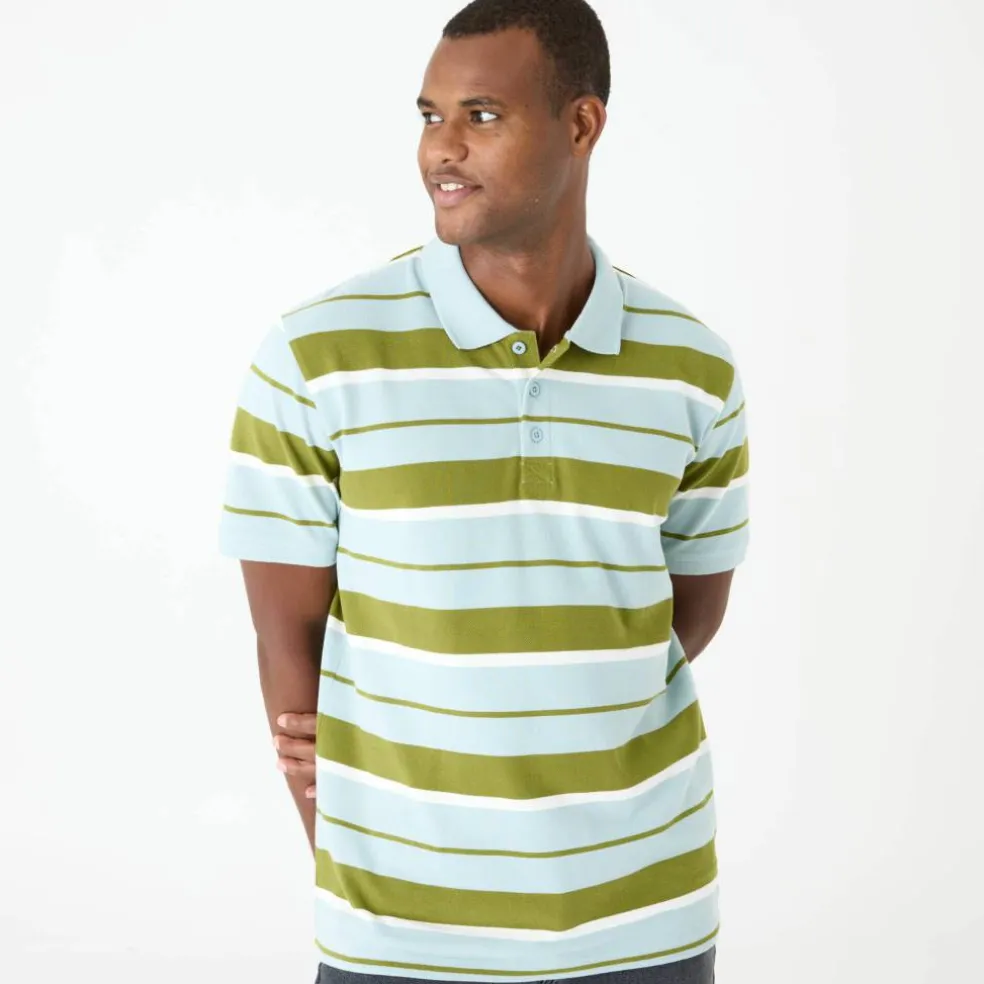 Polo rayée maille piquée manches courtes