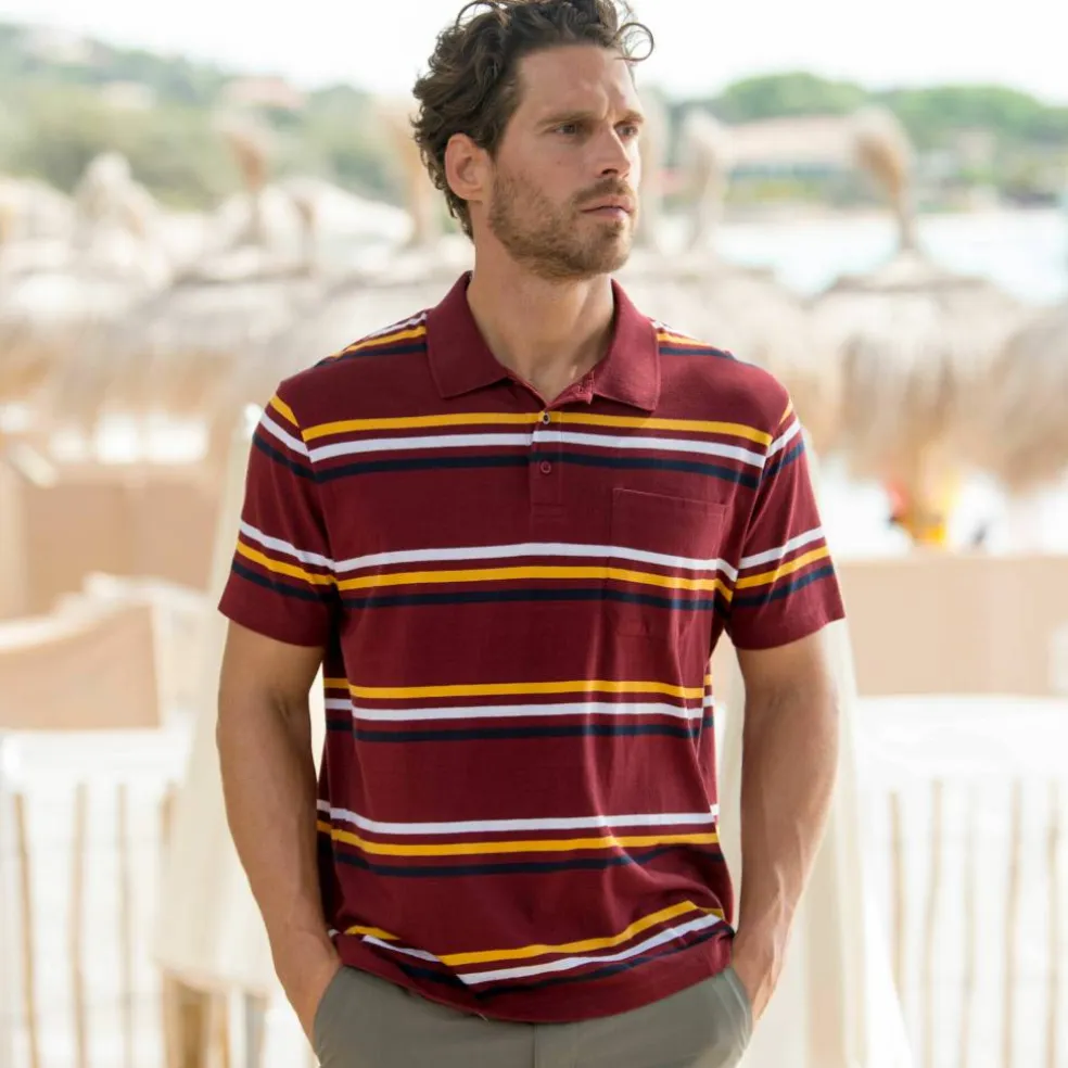 Polo rayé manches courtes