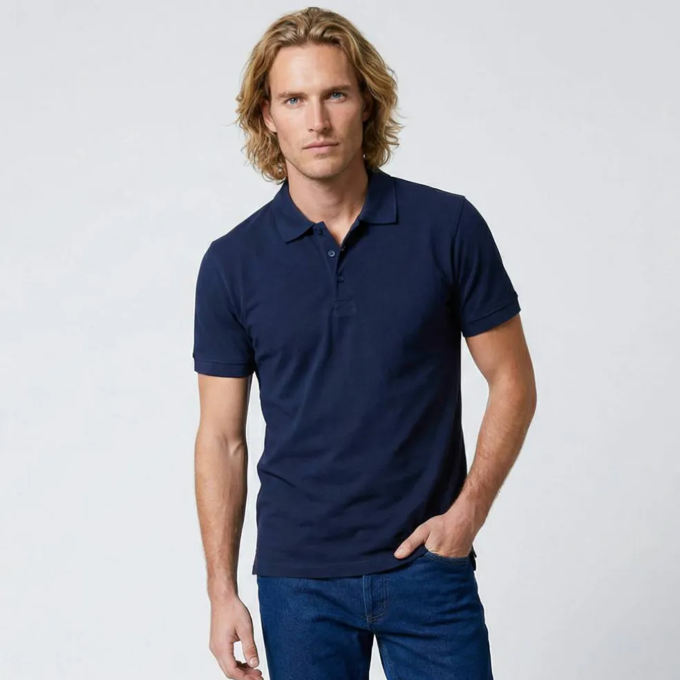 Polo uni maille piquée manches courtes