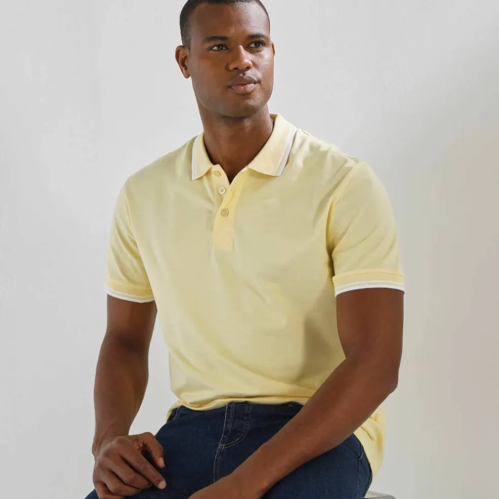 Polo uni maille piquée manches courtes