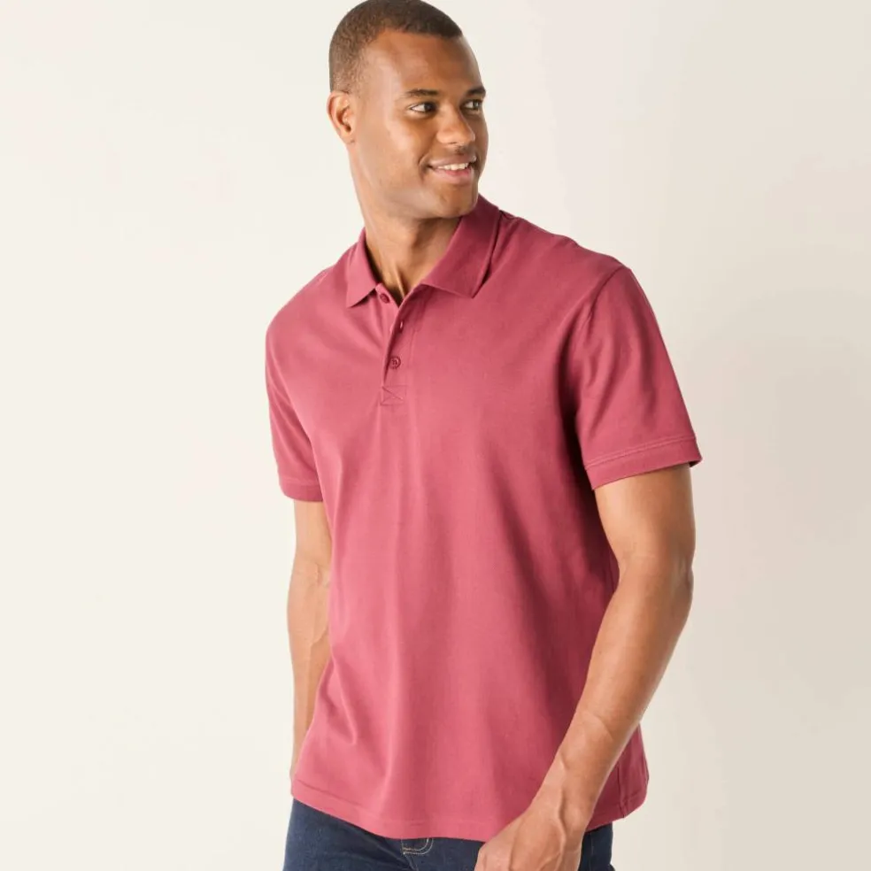 Polo uni maille piquée manches courtes