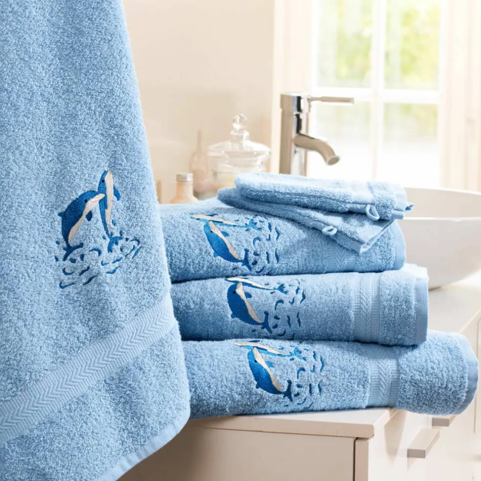 Éponges brodées dauphins Colombine® - Lot