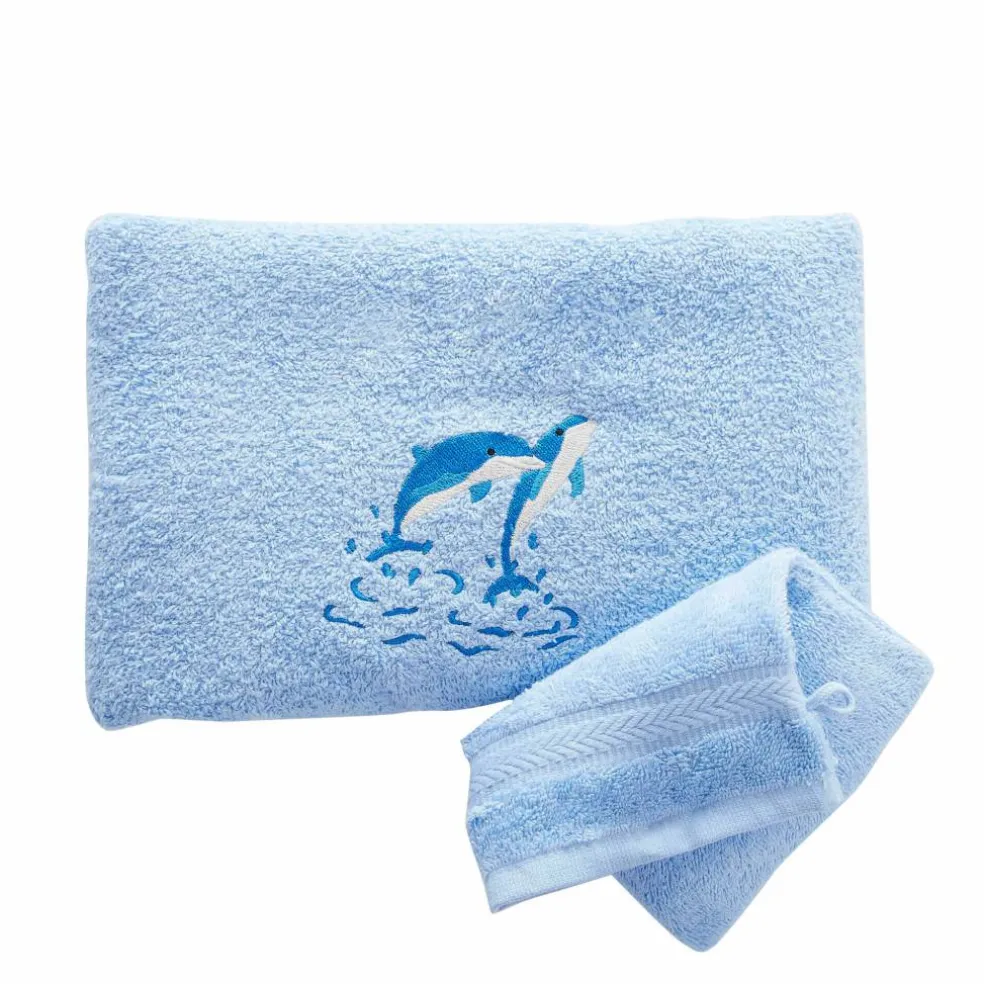 Éponges brodées dauphins Colombine® - Lot
