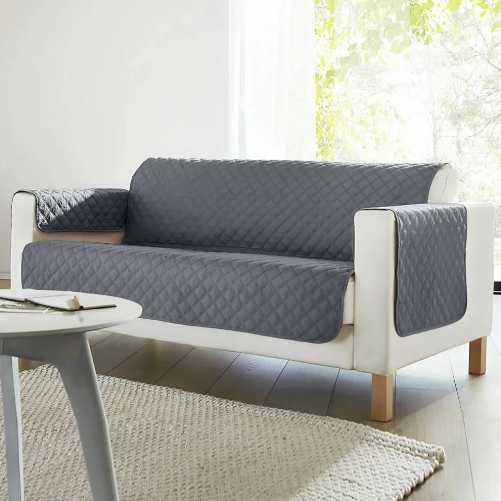 Protège-salon antiglisse microfibre matelassé