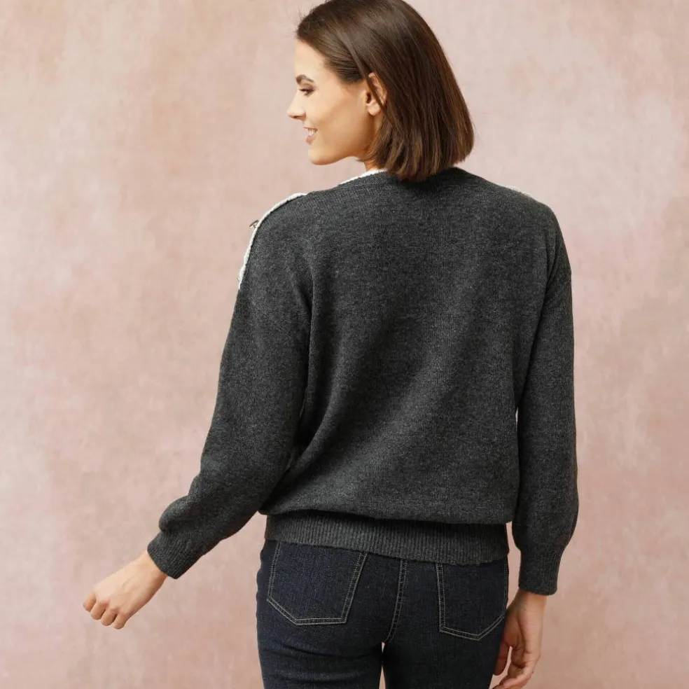 Pull col bateau, maille moelleuse