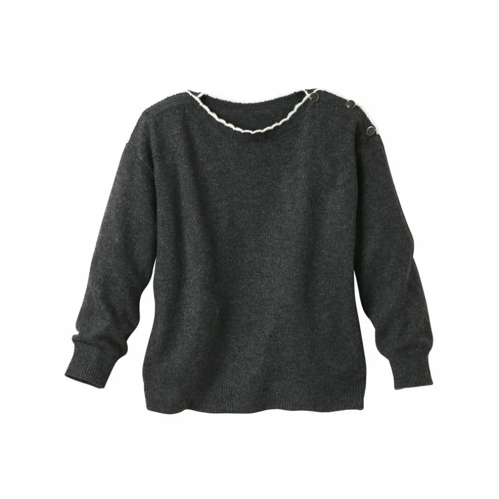 Pull col bateau, maille moelleuse