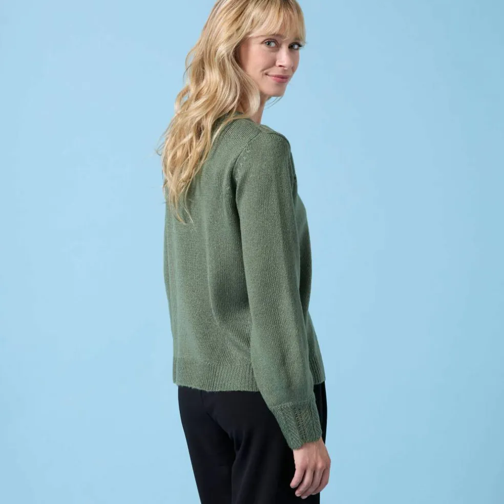 Pull col rond Spécial Petites, maille pointelle