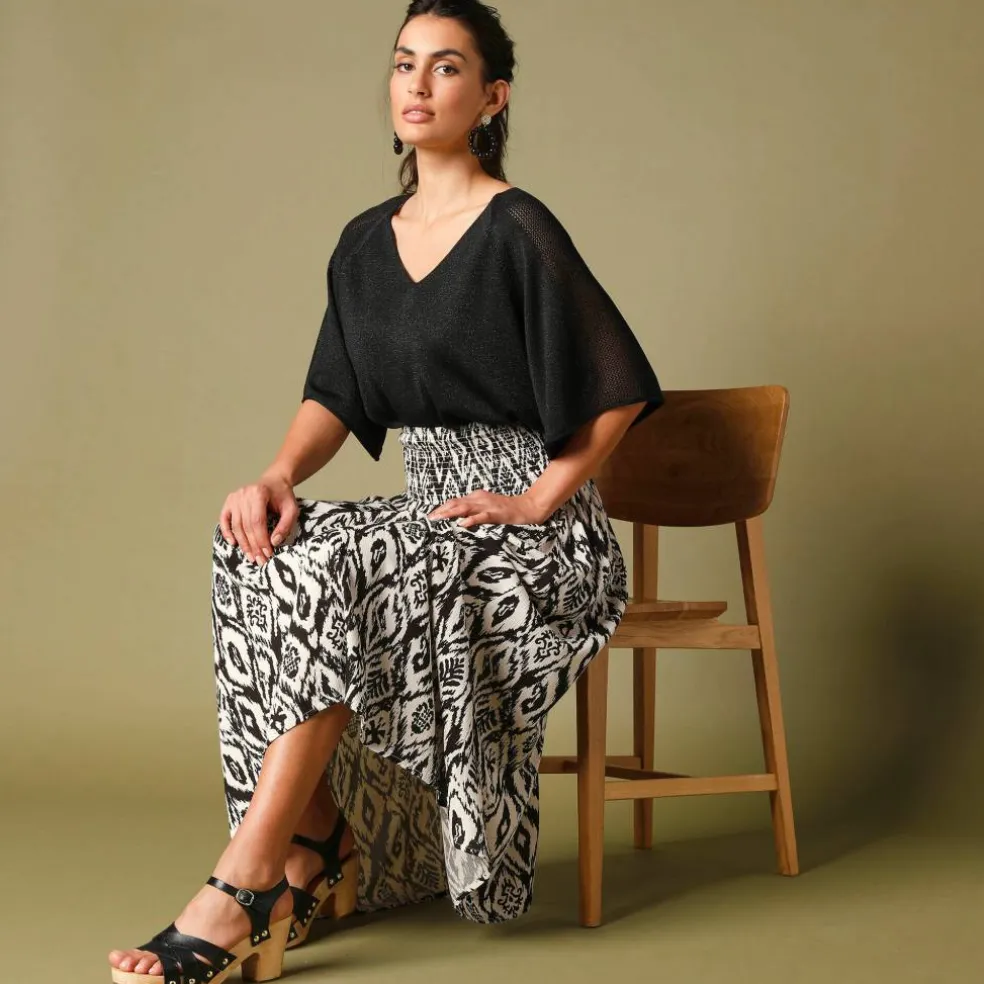 Pull loose maille brillante
