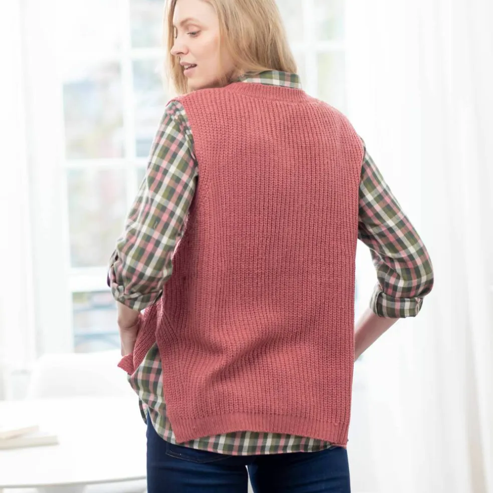 Pull sans manches, forme boite