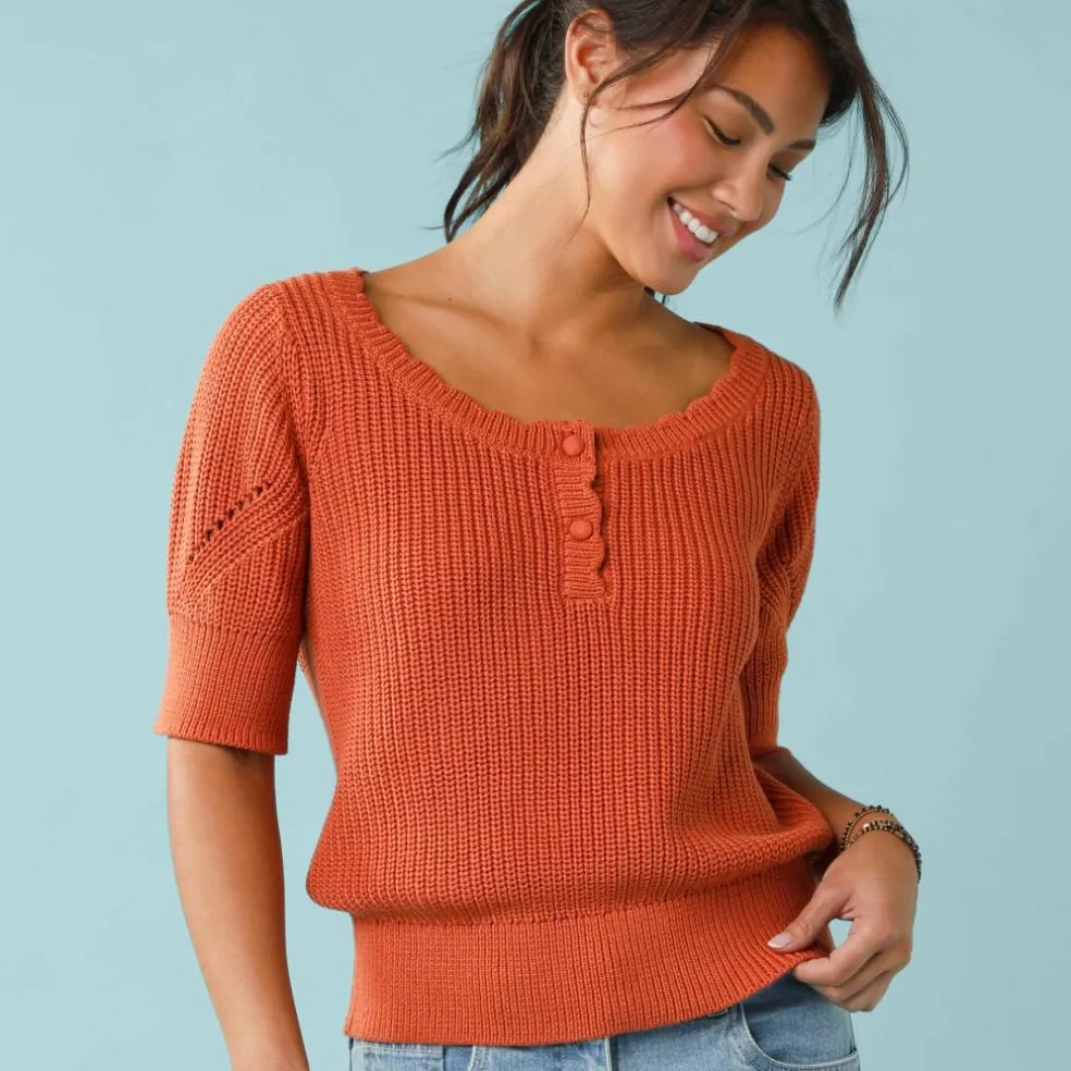 Pull Spécial Petites col rond boutonné
