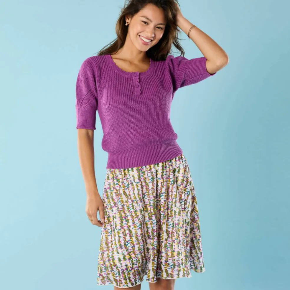 Pull Spécial Petites col rond boutonné