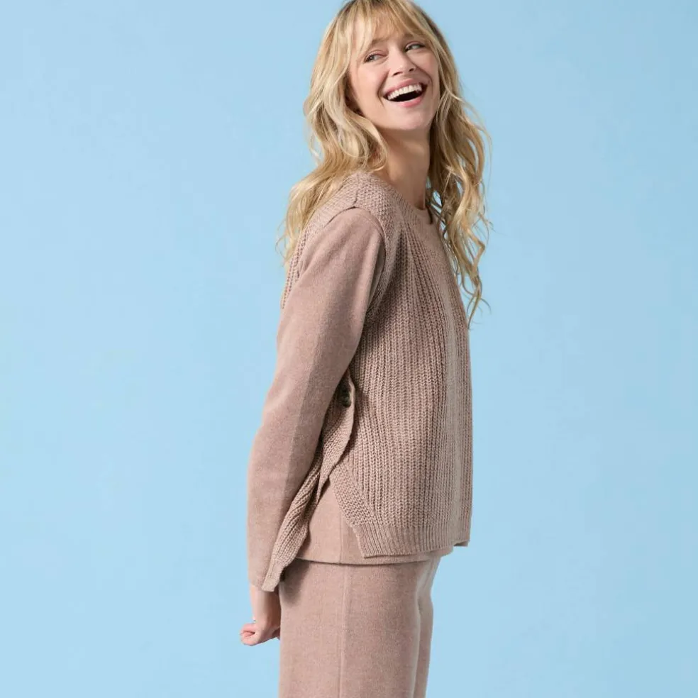 Pull Spécial Petites sans manches, côte perlée toucher doux