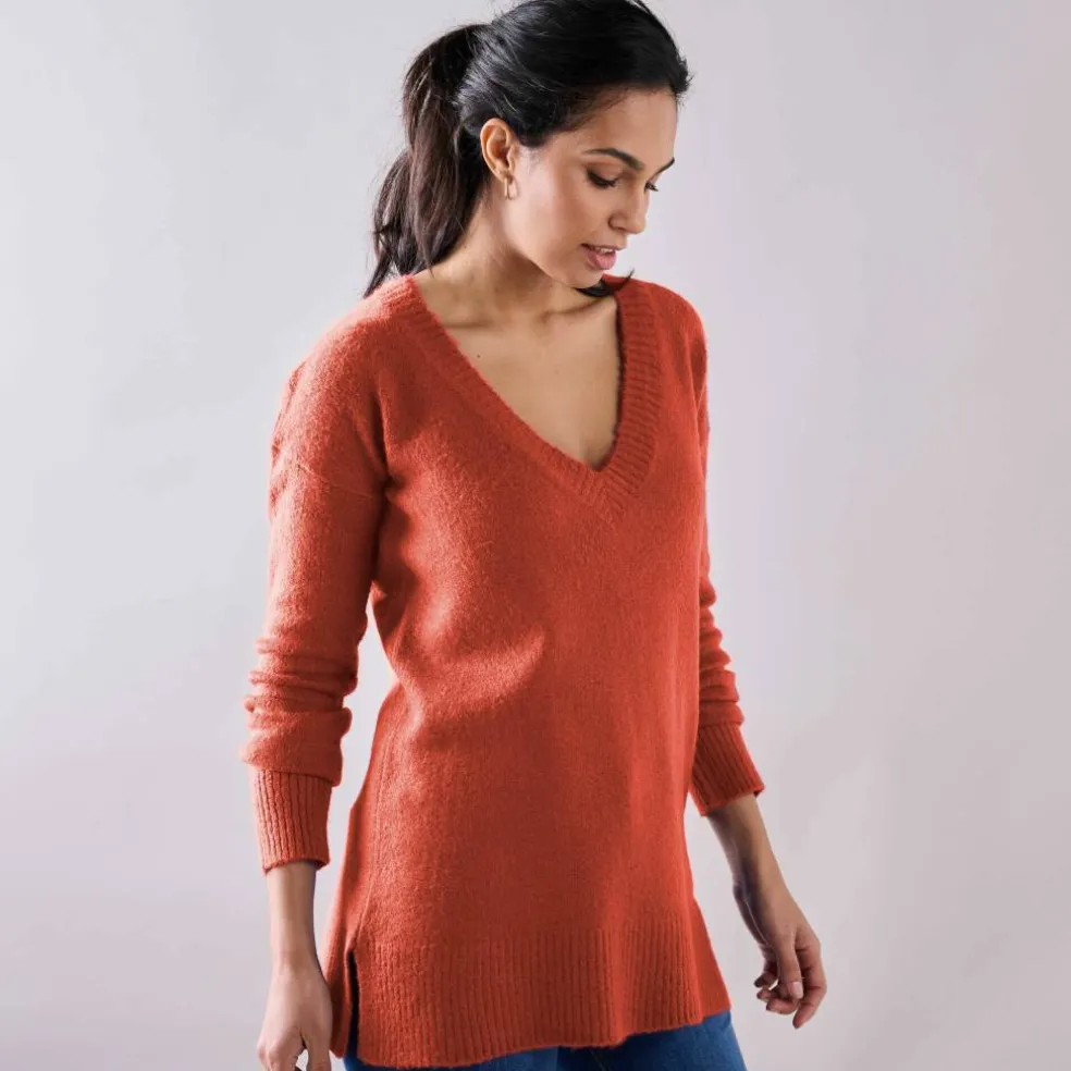Pull tunique col V