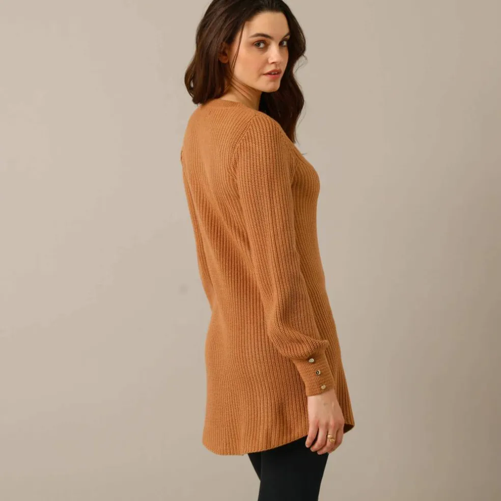 Pull-tunique maille fantaisie