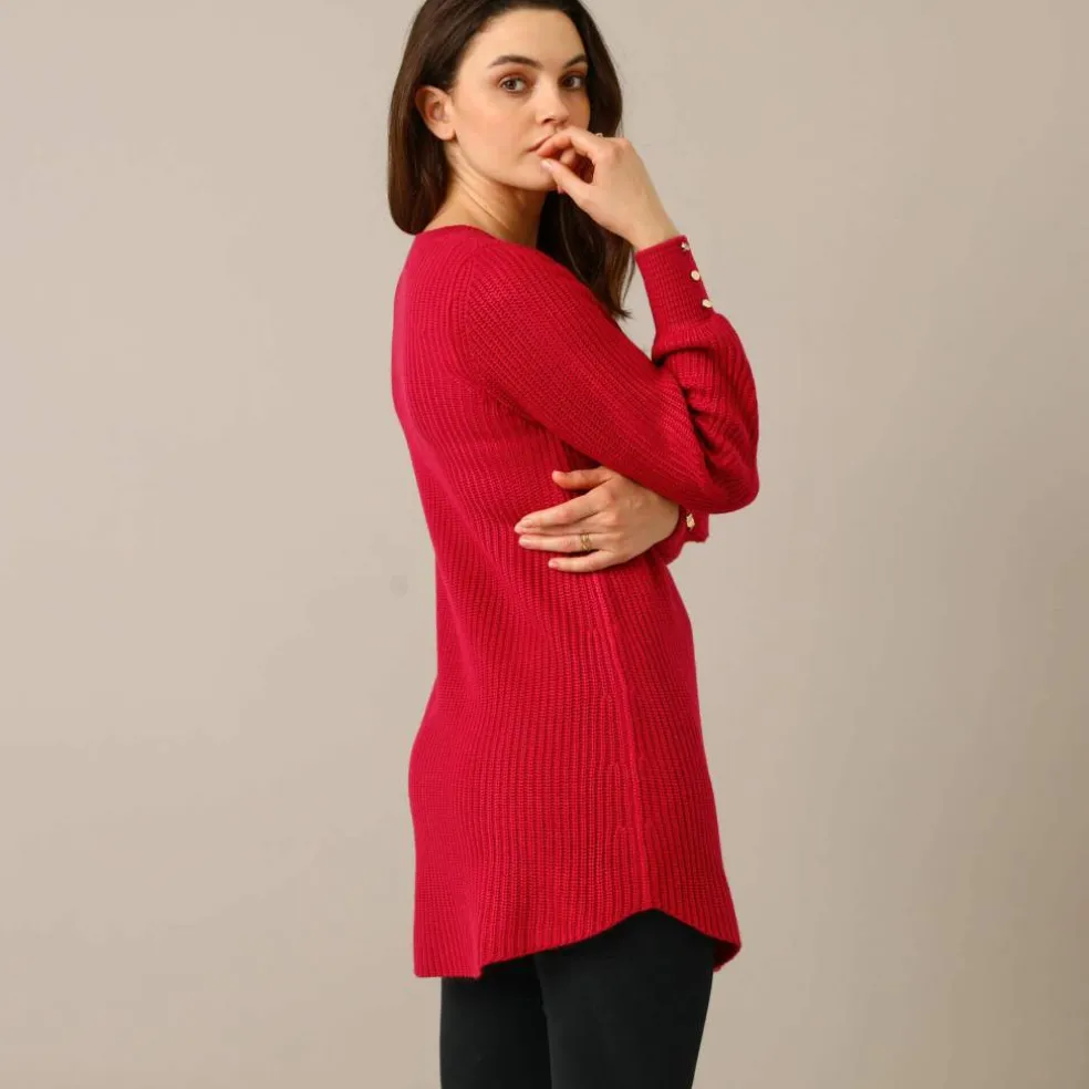 Pull-tunique maille fantaisie