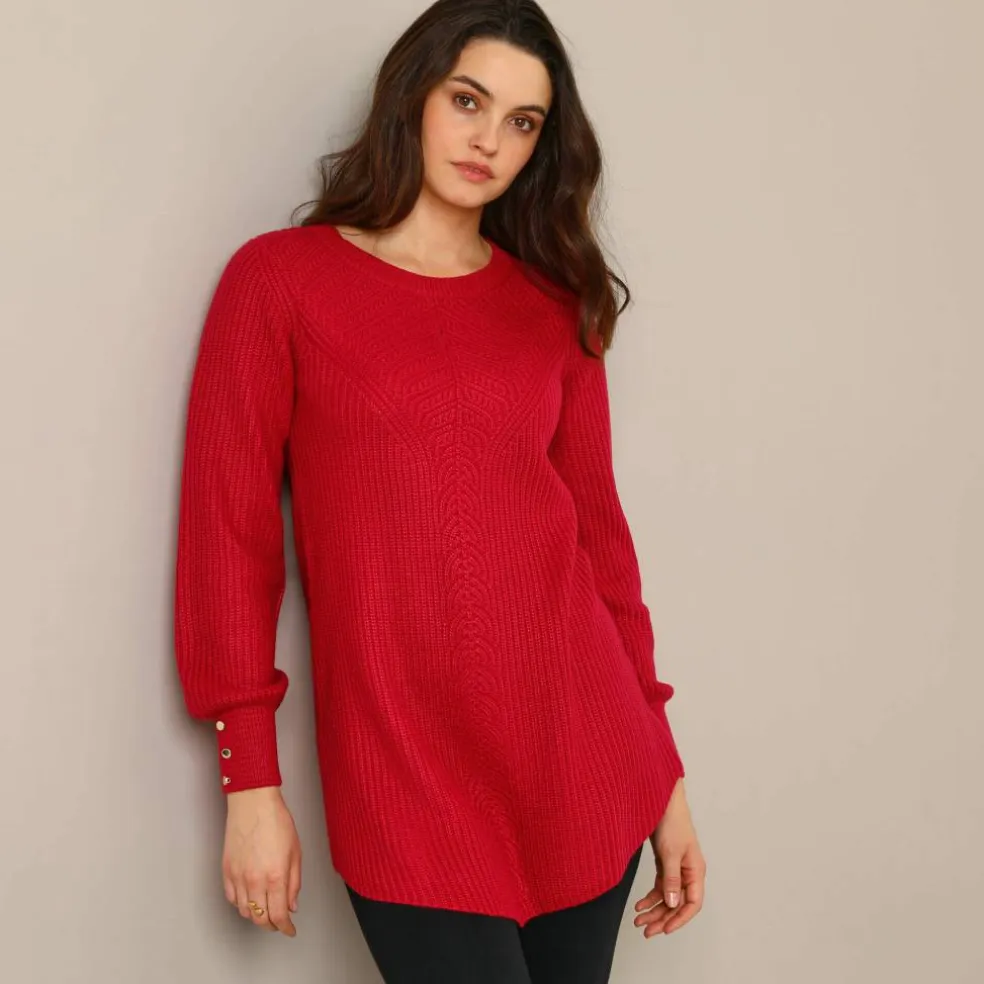 Pull-tunique maille fantaisie