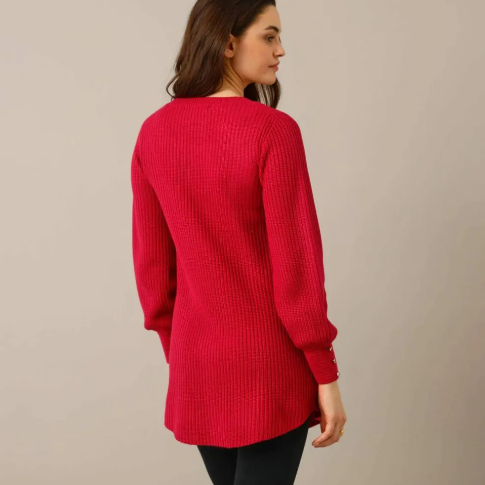 Pull-tunique maille fantaisie