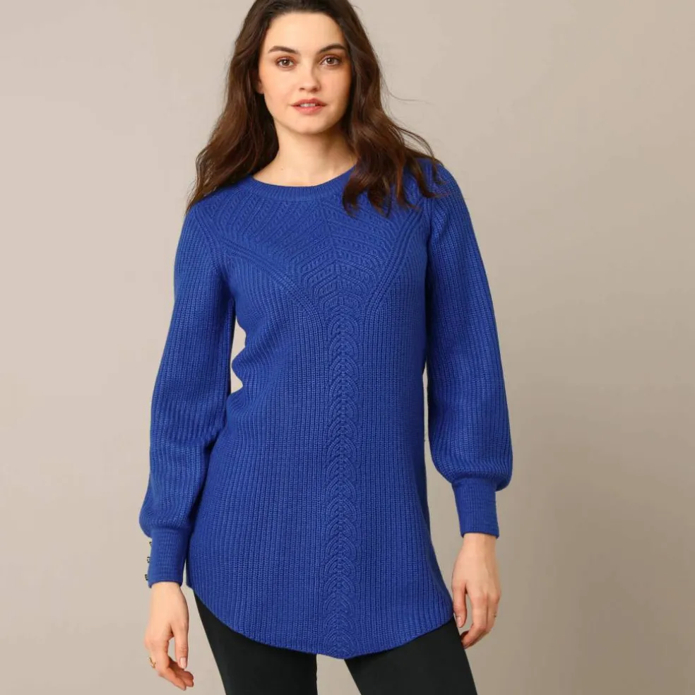 Pull-tunique maille fantaisie
