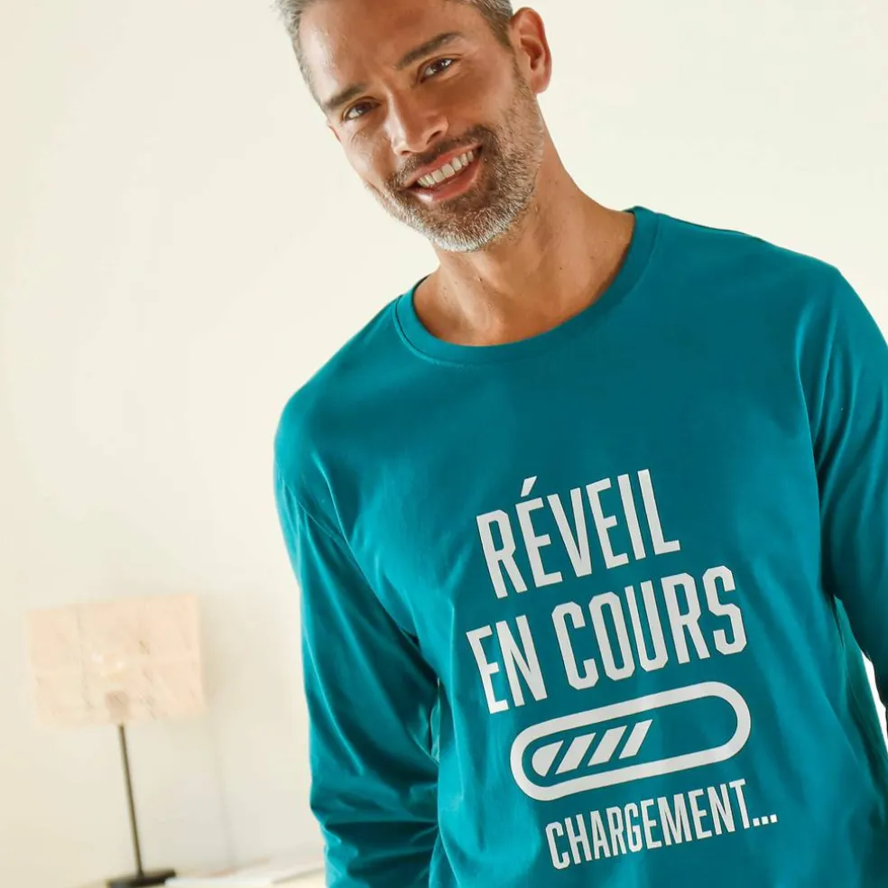 Pyjama col rond à message