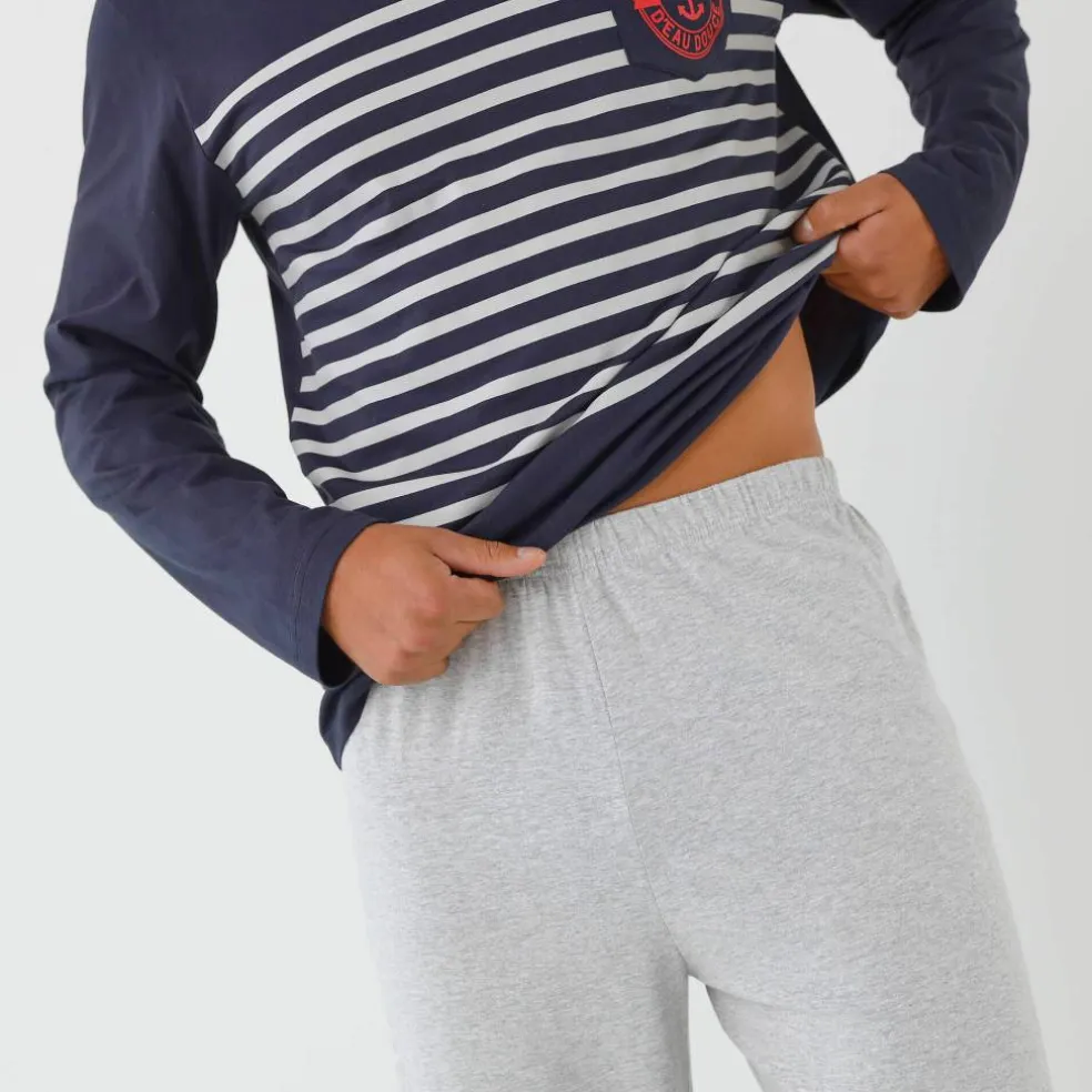Pyjama col V à message