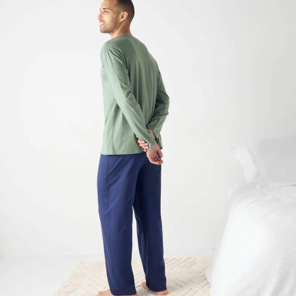 Pyjama coton imprimé message, manches longues