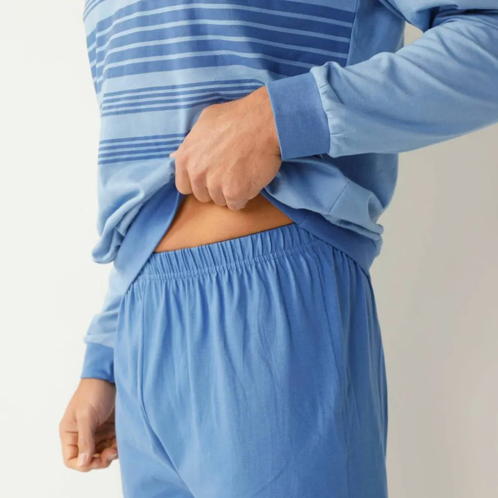 Pyjama coton rayé manches longues