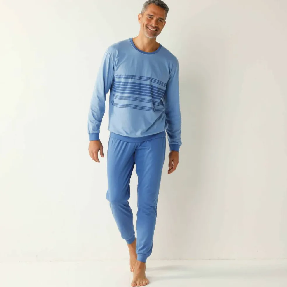 Pyjama coton rayé manches longues