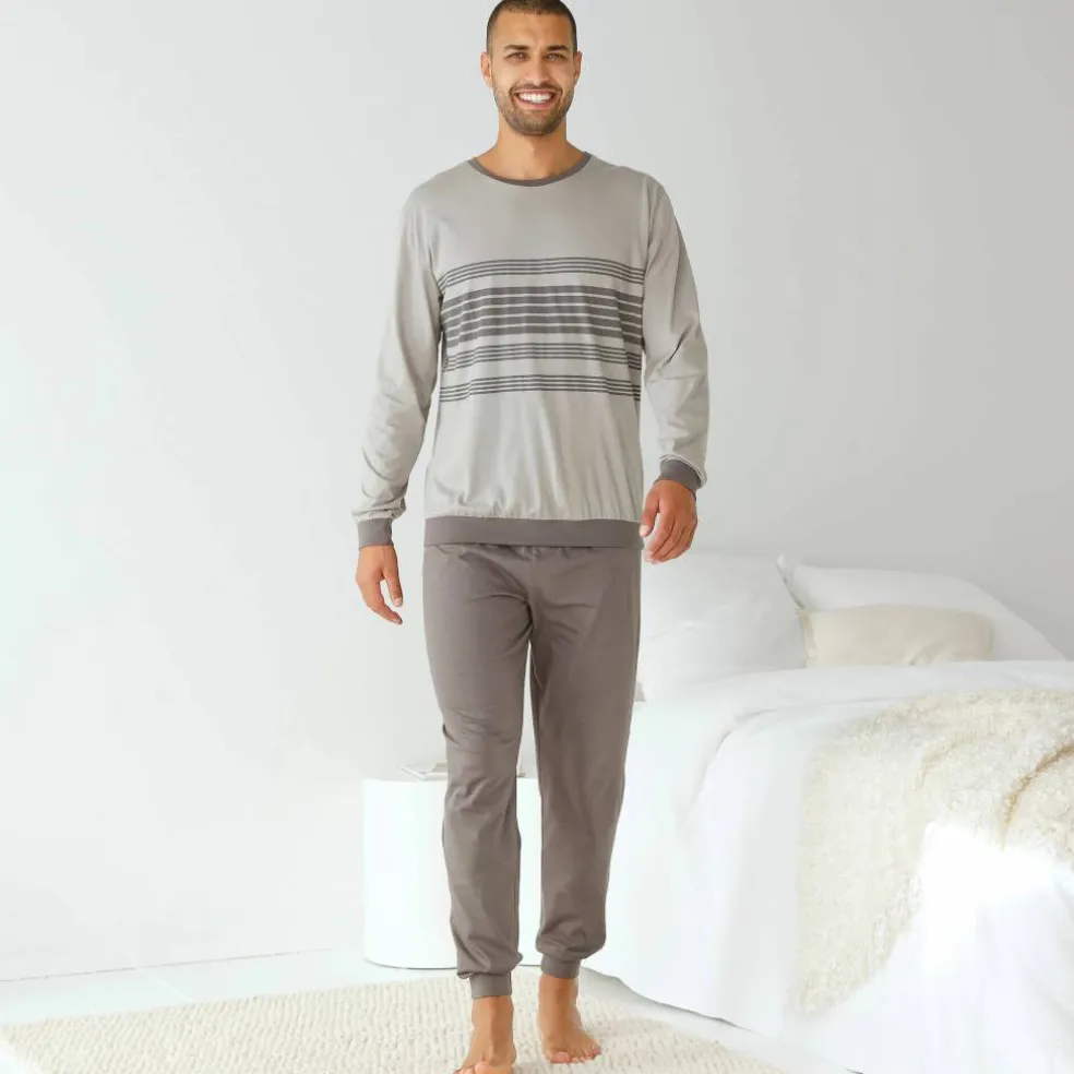 Pyjama coton rayé manches longues