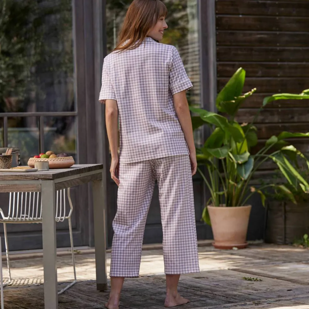 Pyjama court imprimé carreaux