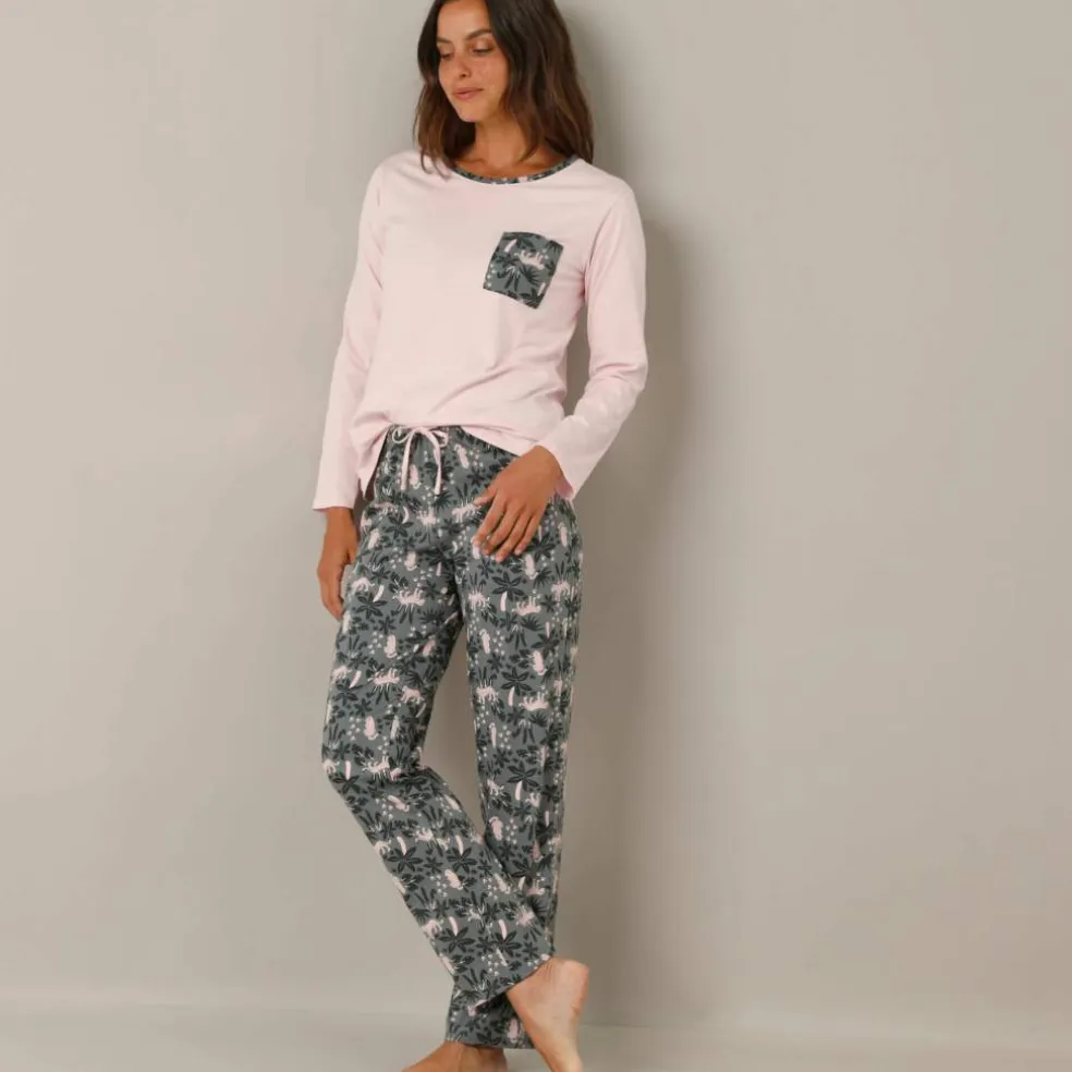 Pyjama imprimé jungle, maille jersey coton