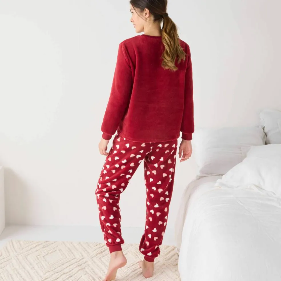 Pyjama "maison", maille polaire toucher peluche