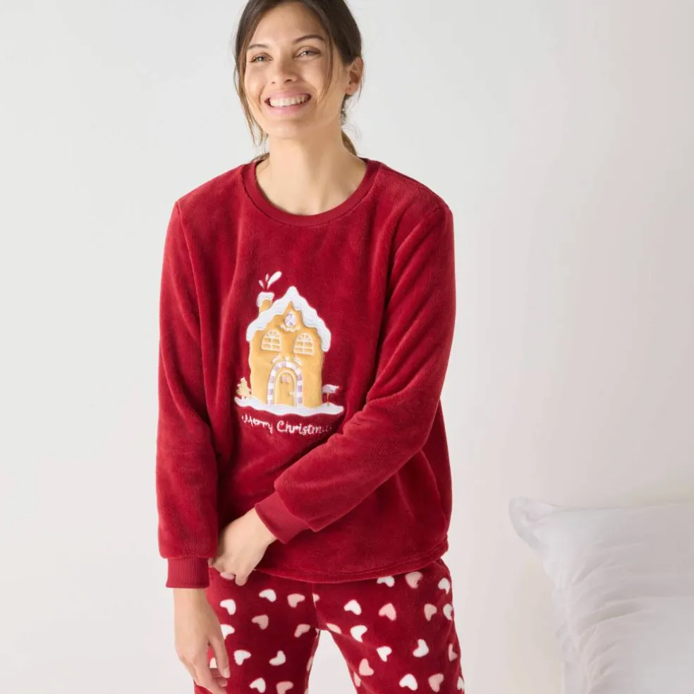 Pyjama "maison", maille polaire toucher peluche