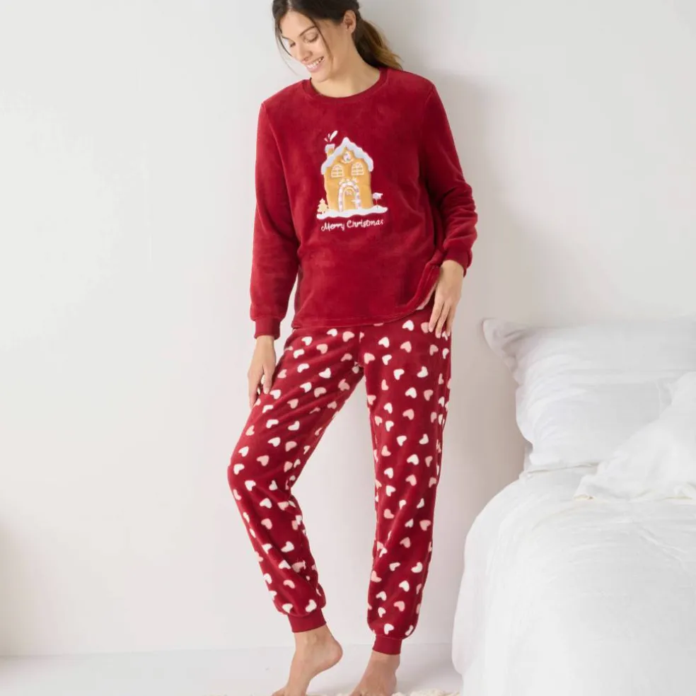 Pyjama "maison", maille polaire toucher peluche