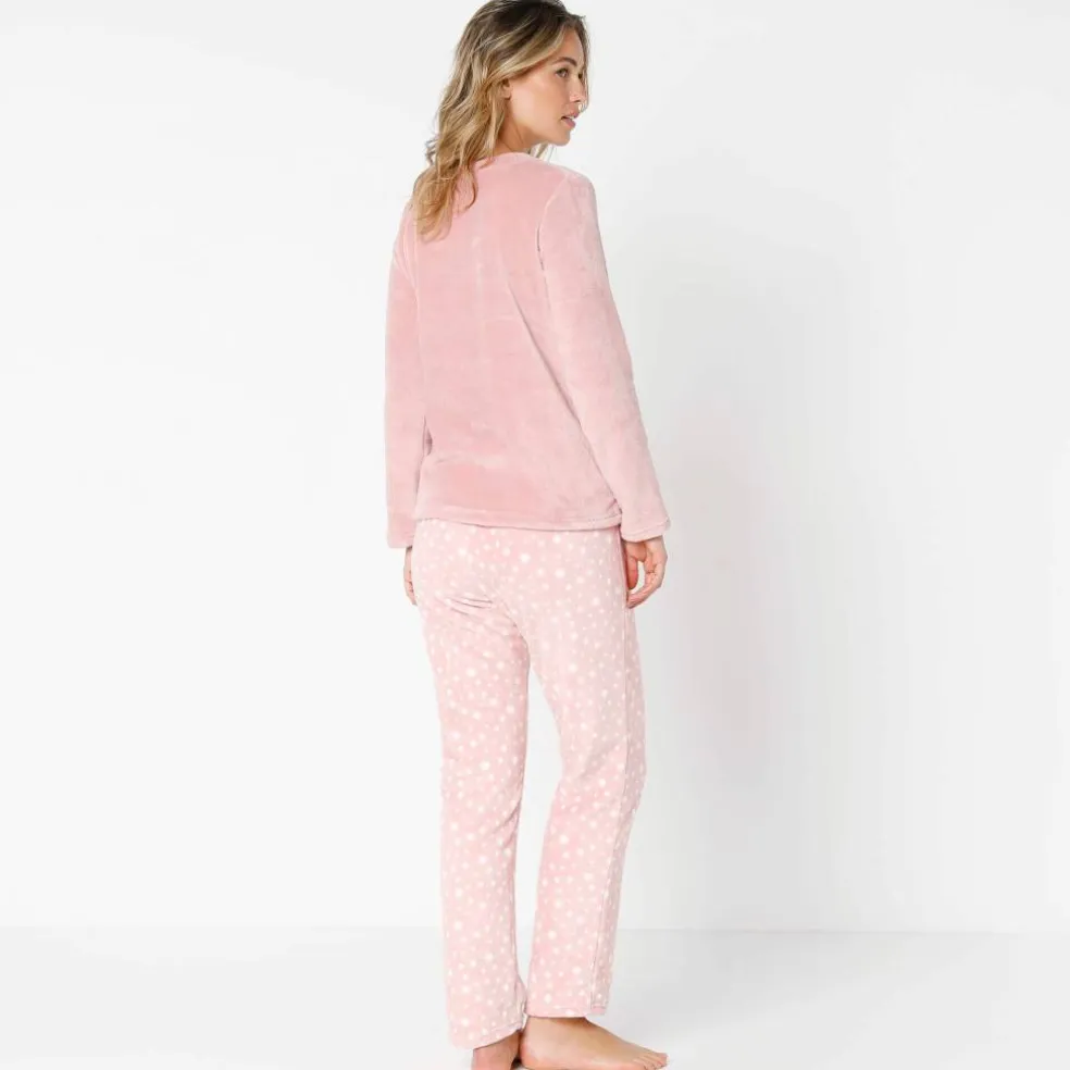 Pyjama manches longues maille polaire motif "renne"