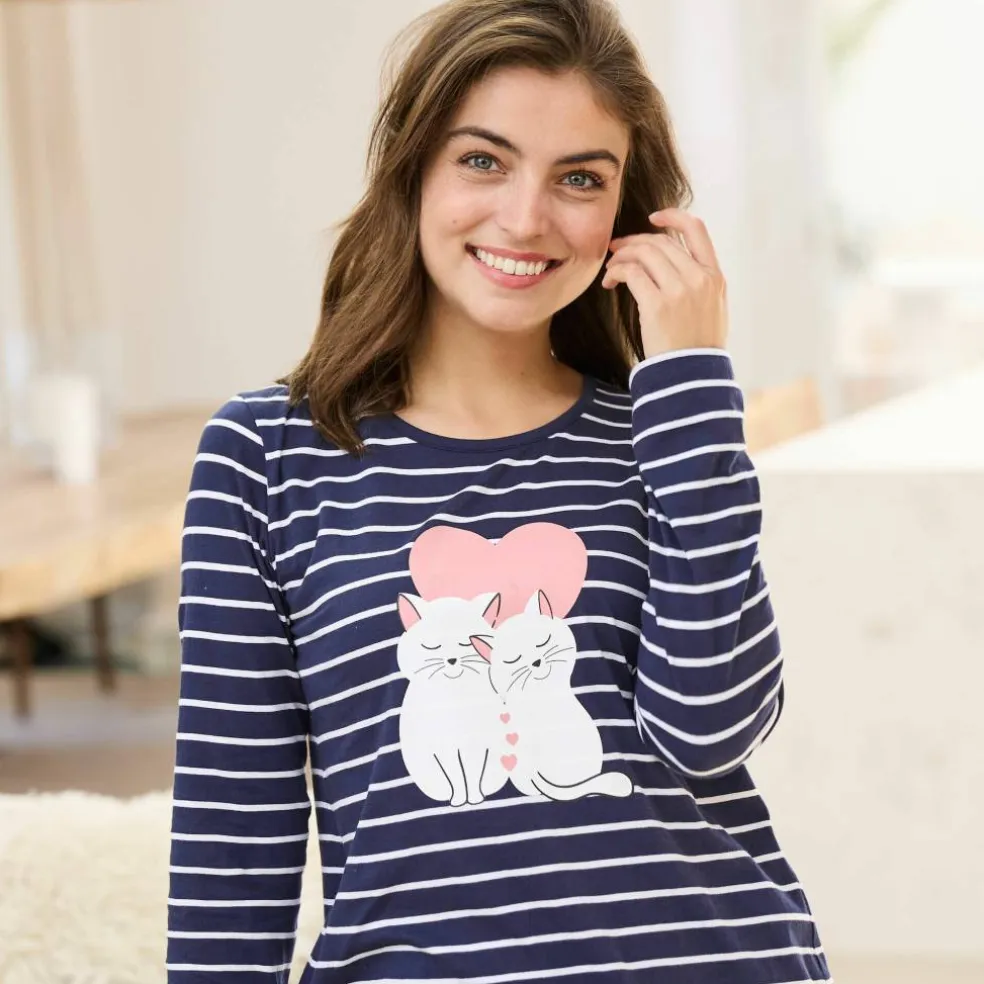 Pyjama manches longues motif "chatons"
