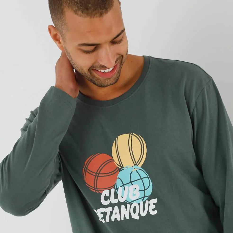 Pyjama message motif pétanque manches longues