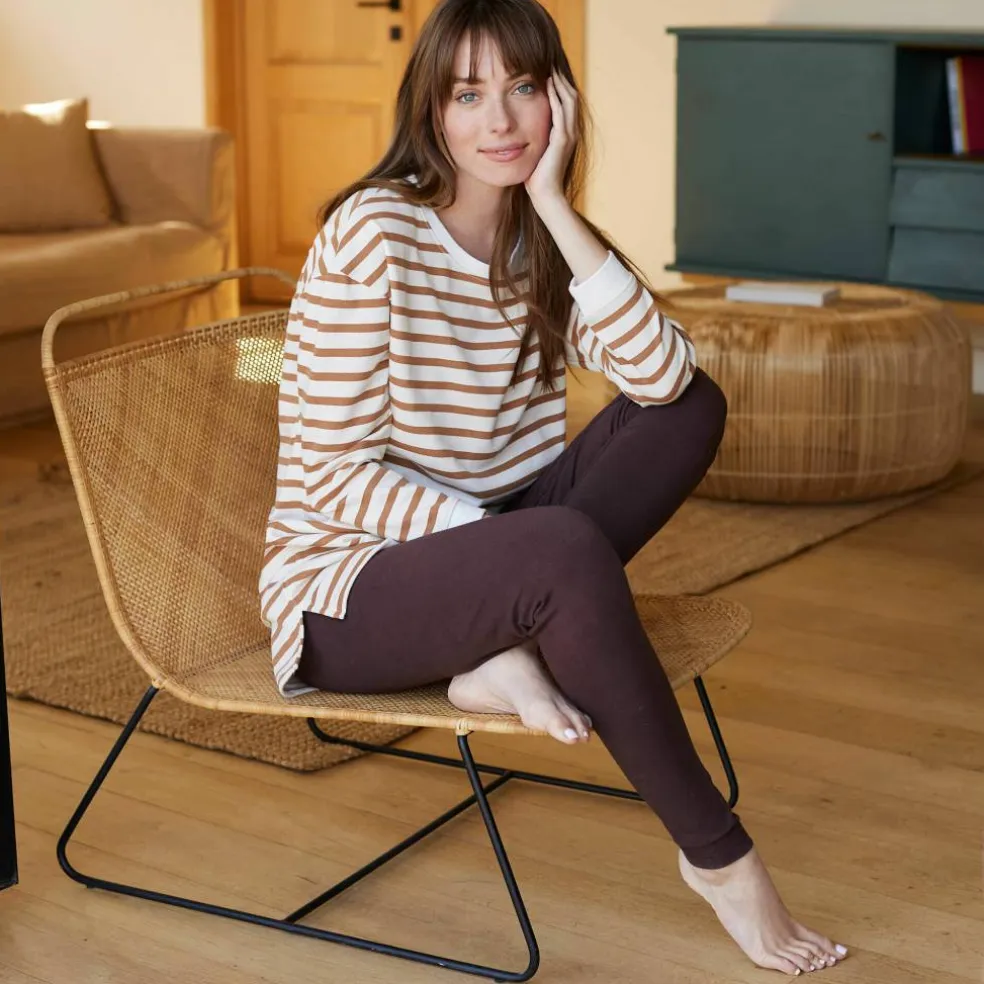 Pyjama molleton rayé avec legging
