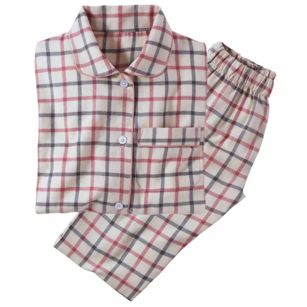 Pyjama pantalon en flanelle tissé teint carreaux