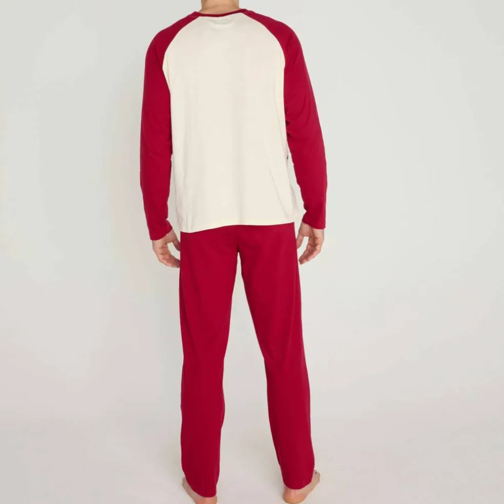 Pyjama pantalon motif bambou manches longues