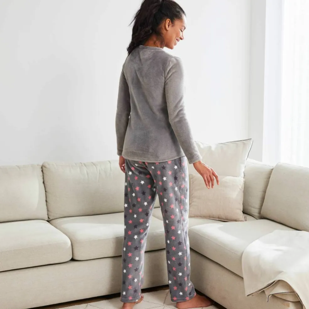 Pyjama pantalon polaire "étoiles", toucher peluche
