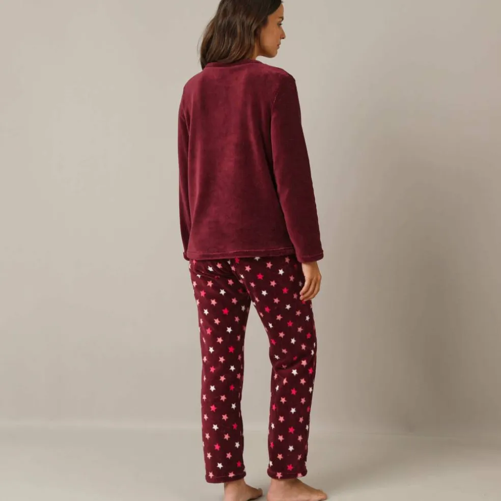 Pyjama pantalon polaire "étoiles", toucher peluche