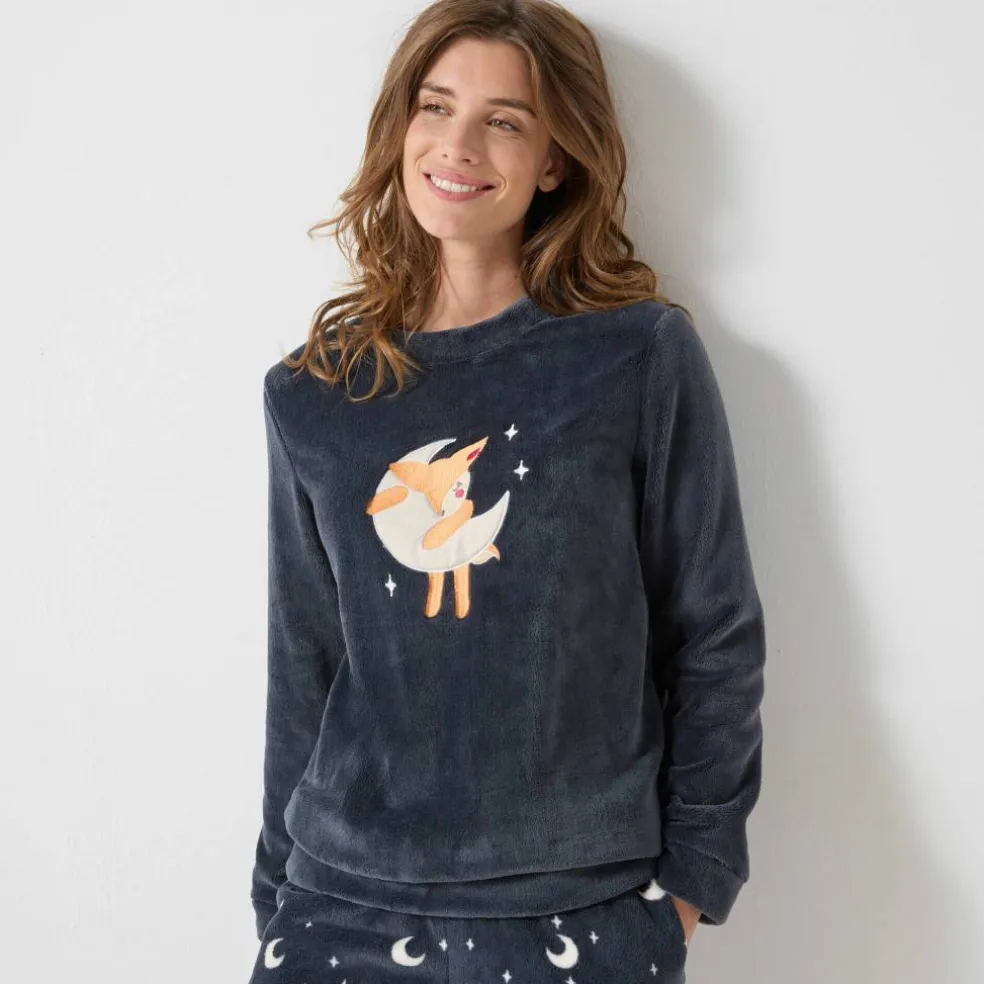 Pyjama polaire "faon" manches longues + masque assorti
