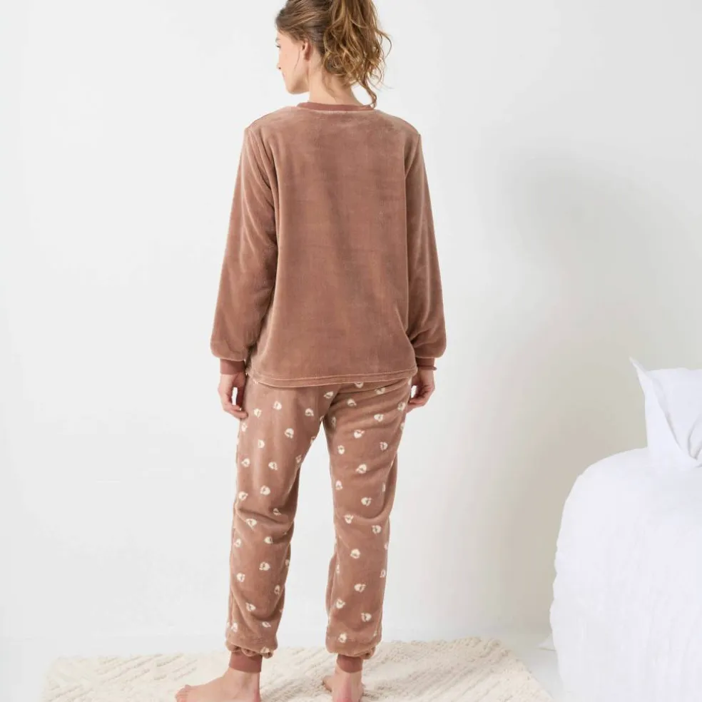 Pyjama polaire "ours blanc," manches longues