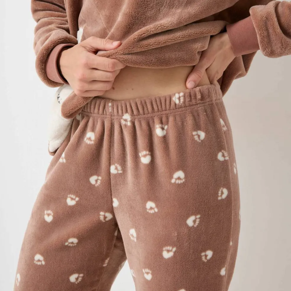 Pyjama polaire "ours blanc," manches longues