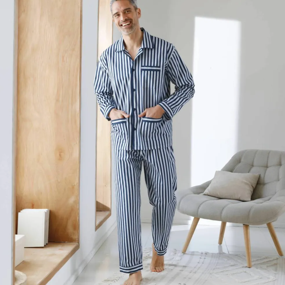 Pyjama rayures popeline coton